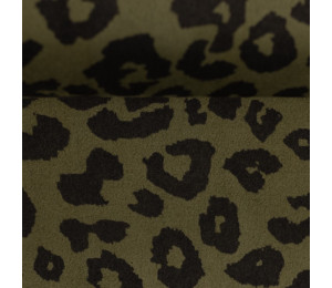 Kunstleder Wildleder Suede Clara oliv Leo print